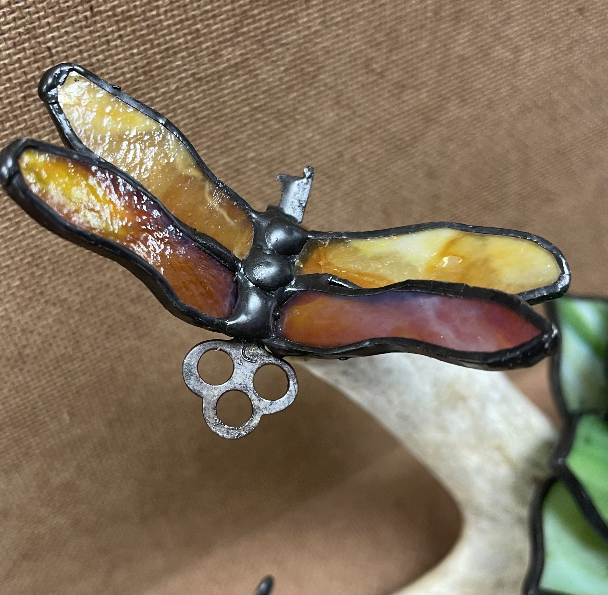 Skeleton key dragonfly with decorative solder body